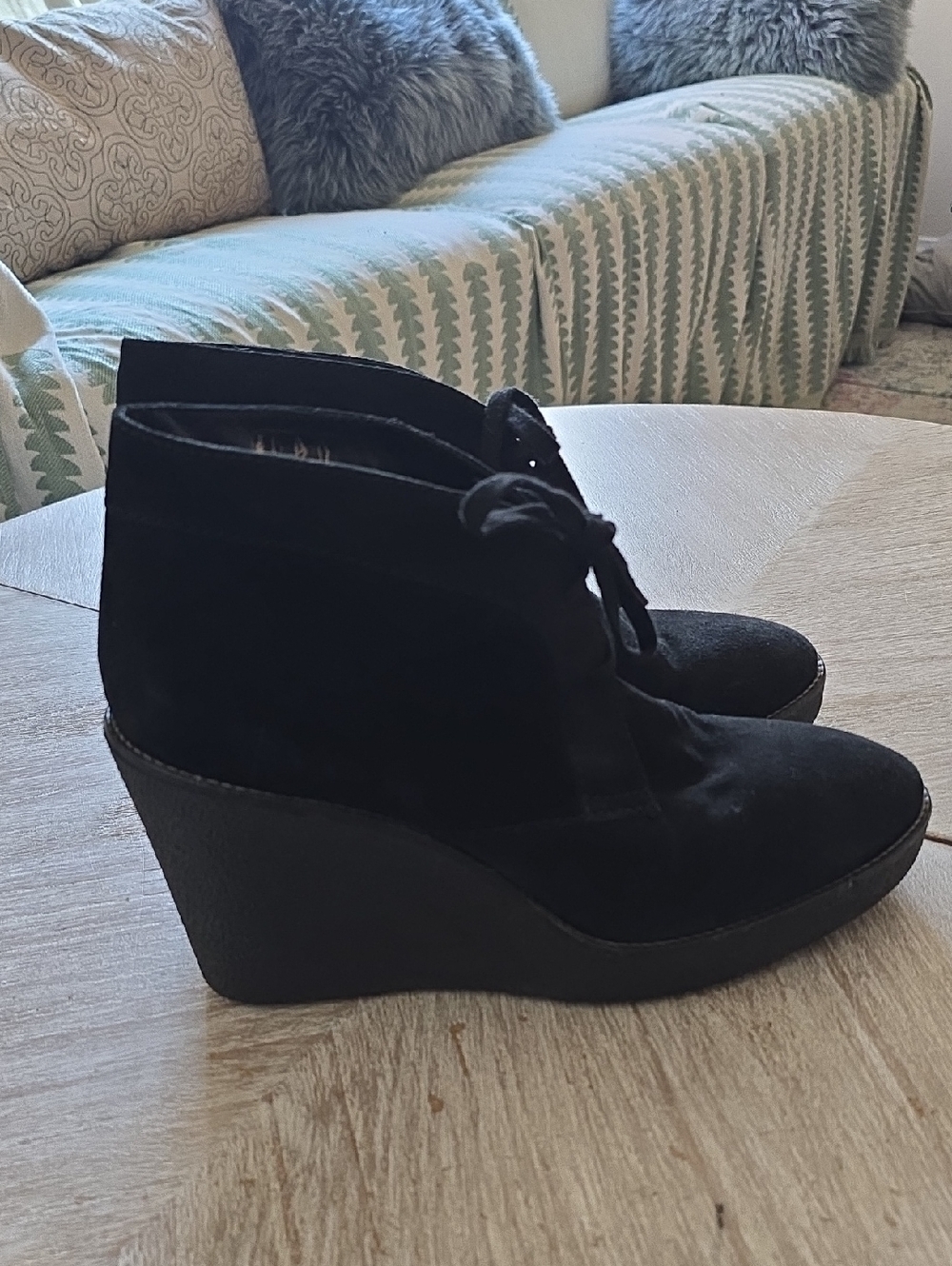 Aquatalia Suede Wedge Ankle Boots - Picture 2 of 11